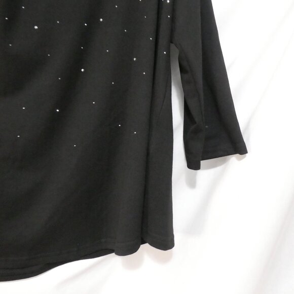 SHEIN - Curve | 2XL | Black Sequined Cut-Out / Cold Shoulder Long Sleeve Shirt - Picture 8 of 14